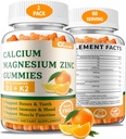 (2 Pack) Calcium Magnesium Zinc Gummies con Vitamina D3 & K2 - Zucchero Calcium Gummies per Donne e Uomini - Bone & Supporto Immune - Non OGM, Senza Glutine, Arancio aromatizzato - 120 Conte