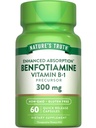 La verità della natura Benfotiamine | 300mg | 60 Count | Non OGM e Gluten Supplemento gratuito | Vitamina B1 Precursor