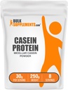 BulkSupplements.com Polvere di proteine della caseina - polvere di caseina micellare, proteine di digestione lenta - senza glutine e senza glutine, 30g per porzione, 250g (8.8 oz) (pacchetto di 1)