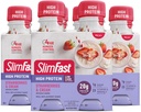 SlimFast Advanced Nutrition Meal Sostituzione Protein Shake - Pronti a Bere, Rosa, Fragole & Crema, 4 Bottiglie (Pack of 3)