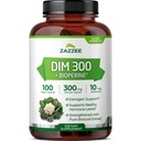 Zazzee DIM 300 mg Per Capsule, 100 Count, Plus 10 mg BioPerine, Estrogen Balance, Acne ormonale, Supporto di menopausa, Equilibrio ormonale, Diindolylmethane, Vegan, All-Natural, Non-OGM, Made in USA