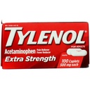 Tylenol Caplets Extra Forza con 500 mg Acetaminophen, Riduttore di dolore & Fever, 100 ct