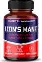 Leoni Mane Supplemento capsule 40% Polysaccharides con Cordyceps, Reishi, Tail Turchia, Chaga Mushroom Complex - Caffeina-Free 18 in 1 Brain Supplement per Memoria e Focus