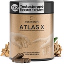 ATLAS X 10-in-1 Mascolinità Maximiser Supplemento per gli uomini - Energy, Strength & Vitality Capsule con Shilajit, Ashwagandha, Zinc, Safed Musli, Tongkat Ali, Black Maca, Fadogia Agrestis, 2 mesi di fornitura