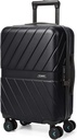 BAGSMART Carry su bagaglio 22x14x9 Airline approvato con serratura TSA, 1OO% Polycarbonate Hardside Bag con ruote Spinner, Durable Hard Shell Carry on Suitcase 20 pollici nero