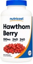 Nutricost Hawthorn Berry Capsule 550mg, 240 Capsule, Per vegetariani, Non OGM & Gluten Free