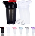 Shaker Bottiglia Protein Shakes Cup e 10-Ounce/300ML Shaker-Bottle con palle di whisky, set di bottiglie di Shakers Protein, plastica non-BPA (nero+bianco(2PCS))