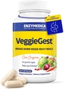 Enzymedica, VeggieGest, Enzimi Digestivi, Supporta Rilievo Occasionale Gas & Bloating da Pasti Alti Fibra, per Diete Vegane & Vegetariane, Miscela Enzima per la Salute Digestiva, 60 Conte