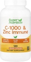 SuperNutrition, C-1000 & Zinc Immune, Formula di Supporto Stagionale*, Protezione Antiossidante*, Alimentazione 120 giorni (Packaging May Vary)