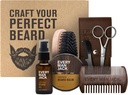 Ogni uomo Jack Beard Grooming Kit per gli uomini - Include olio di Cuscinetto di Sandalo & Beard Balm, spazzola del cuscinetto, legno a doppio lato Petto, forbici di perforazione e Mustache Comb