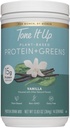 Tono It Up polvere proteica vegetale + Greens I Dairy Free, Kosher, Non OGM Pea & Pumpkin Seed Protein per le donne I 14 Servings, 15g di Proteine – Vanilla