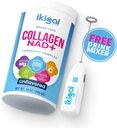 Ikigai Collagen con NAD+ (30 Serve) - Non OGM, Senza glutine, Paleo, Kosher - Nessun aroma, Include miscelatore di bevande gratuito