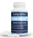 Supplemento di Butyrate di Sodio di LongJuvity (300mg) - Naturally Sourced Postbiotic - Optimal Gut Health & Leaky Gut Repair - Acido Fatty di Catena Breve Postbiotico, Lab Tested (120 Extended Release Caps)
