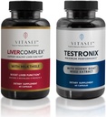 VITASEI Liver Cleanse Detox & Repair, Capsule Complesso Liver per Donne & Uomini (60 Capsule) + Testronix Booster per Uomo (60 Capsule)