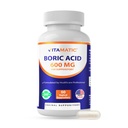 Acido Borico Vitamatico Vaginal Capsule Shell Suppositories 600 mg USP Grade Boric Acid in Per vegetariano Capsule Shell - 60 Conte