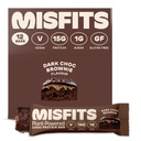 Misfits Vegan Protein Bars, Dark Chocolate Brownie - Ricetta originale | Gluten Free, Plant Based, Low Sugar & Carb, High Fiber Snacks | Confezione di 12