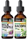 BIO KRAUTER Latte Thistle Tincture 2 Fl. Oz. & Bacopa Tincture 2 Fl. Oz.