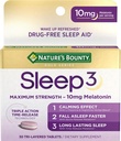 Bounty Melatonin, Sleep3 Massima resistenza al 100% Droga Dormire gratuito, L-teanina & Nighttime Herbal Blend Time Release Technology, 10mg, 30 compresse tri-Layered