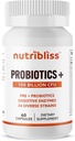 Probiotici per donne e uomini enzimi digestivi con prebiotici 100 miliardi di CFU 34 Strains Supporta costipazione, diarrea, gas &amp; Bloating (60 capsule)