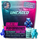 Creatina Monoidrato Gummies 5G - Delicious Blue Raspberry Flavor, Max Forza per la crescita del muscolo, Assorbimento rapido per gli uomini e le donne - Premium Tutto Naturale, Lab Tested - 30 Serve