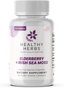Erbe salutari Wildcrafted Elderberry Sea Moss Capsule | 2600mg Irish Sea Moss + Elderberry Essentials Blend | US-Made, Vegan, Non-GMO, Easy-Swallow (60 capsule)