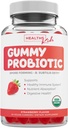 Probiotici organici USDA per bambini (non OGM) Gummie probiotici per la digestione e il supporto immunitario - 2.5 miliardi di CFU di DE111 Spore Forming Strain per la massima sopravvivenza - 30 gommoni