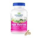 RidgeCrest Herbals Hair ReVive, integratore alimentare per capelli con vitamina C, Biotina (6000mcg), Zinco e Rame, Vitamine per capelli per le donne per sostenere capelli sani, pelle e unghie (120 Caps, 30 Servings)
