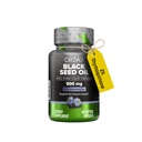ORZAX Black Seed Oil Pressato 100% Pure | Non-GMO - Ricco di Omega 3 6 9 & Thymoquinone | Nero Cumin Nigella Sativa olio per il supporto immunitario, capelli, pelle, viso (500 mg - 60 capsule Softgel)