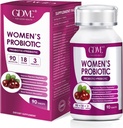 GDME Probiotici donna, 90 compresse 90 miliardi di CFU 18 Strains, contiene mirtillo prebiotico organico, integratore probiotico per la digestione, immunità, salute delle donne, latticini di soia senza glutine