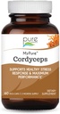 PURE ESSENCE LABS MyPure Cordyceps - Organic Mushroom Supplement - 100% Real Mushroom Extract - Migliore per il supporto immunitario, Stress Relief, costruire energia per gli uomini adulti e le donne (60 capsule)