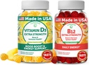 Lunakai Vitamin D3 e Vitamina B12 Gummies Bundle - Immunità, Bone e Mood Support VIT D3 2000IU Supplemento - 3000mcg Methylcobalamin High Absorption Energy Gummy - 30 giorni di alimentazione