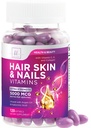 Hair, Skin & Nails Vitamins for Women - Biotin 5000mcg per sostenere la crescita dei capelli con l'olio di Argan, il collagene e l'acido ialuronico, bella, pelle più forte, Hair & Nails Vitamin Supplement - 120 Softgels