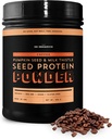 Sun Bay Organics Pumpkin and Milk Thistle Seed Vegan Protein Powder - 1lb Canister - Coffee Plant Based Protein Powder Shake Mix - 13g Protein Blend - Soy, Dairy, Sugar e Gluten Free