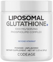 Polvere di Glutathione Liposomal - 1000 mg Vegan L-Glutathione ridotta per porzione, Liposomal Delivery - 2-Month Fornitura - non aromatizzata - Phospholipid - Non-GMO Gluten-Free - 2.22 Oz