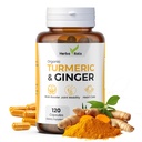 Turmerico e Ginger Capsules| Curcumina Turmerica con Ginger (120 capsule) 500mg|Migliore curcuma con Ginger Supplement|3rd Party Lab Testato