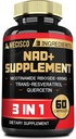3in1 NAD+ Supplemento 1200Mg - Nicotinamide Riboside con Trans Resveratrolo & Quercetina - Attività cellulare, Immune, Salute invecchiante - 60 Contenitore per 30 giorni