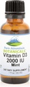 Pure Mountain Botanicals Aromaed Vitamina D Gocce – Mint Flavored Liquid Vitamin D3-2000iu per Serve - 1oz Bottiglia