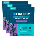 Liquido I.V.® Hydration Multiplier - Concord Grape | Miscelatore per bevande a polvere elettrolita | 3 Pack (48 Serve)