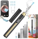 Kekoy Ear Cleaner con fotocamera per Natale, 1296P HD Ear Wax Removal Tool Camera, WiFi Otoscopio con luce per la pulizia dell'orecchio, Endoscopio dell'orecchio per iOS & Android, con 8 pezzi Ear Set (Oro)