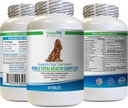 Dog Healthy Coat Supplement - Cani Total Health Complex - Naturale - Best Hair Coat Immune Occhio denti UTI Salute - quercetina per cani - 1 Bottiglia (60 Trattati)