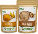 ORGANIC ZING Shatavari- 454g & polvere di curcuma- 227g