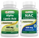 Migliori naturali alfa acido lipoico 600 mg & NAC N-Acetyl-Cysteine 600 mg