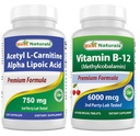 I migliori naturali Acetil L-carnitina e acido alfa lipoico 750 mg & vitamina B-12 6000 mcg