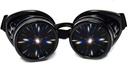 Occhiali diffrazione imbottiti neri GloFX, lenti sinterizzate, edizione limitata – Raves, EDM Festival Accessori, Light Shows, Club, Concert Wear - 3D Rainbow Prism Fractal Kaleidoscope