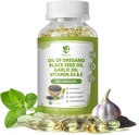 Lukaree Oregano capsule di olio con olio di semi neri, olio di aglio, vitamina D3 E, 99% Carvacrol ad alta concentrazione - Antiossidante, Immune & supporto digestivo*, 120 Morgels Caps, 60 giorni di alimentazione, Non OGM | GMP