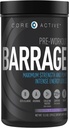 Barrage Pre Workout Powder - Preworkout per le donne e gli uomini, polvere di creatina, beta alanina, agmatina solfato, & caffeina - Costruttore di muscolo per gli uomini con energia intensa - Uva (30 Serve)