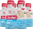 SlimFast Meal Sostituzione Shake, Originale Francese Vanilla, 10g di Pronta per Bere Proteine, 11 Fl. Oz Bottiglia, 4 conte (Pack of 3) (Packaging May Vary)
