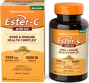 American Health EsterC con D3 Bone Immune Complex Compresse vegetariane 24Hour Immune Support 1000 mg EsterC 5000 IU Vitamin D3 Vitamina C non acidica, 60 Conte