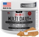 iHeartDogs 24-in-1 Senior Multivitamin Daily+ Total Health Support Polvere con Probiotici, Omega-3, Glucosamina, Funghi & Bone Broth- 60 Servings