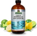 Risposta della natura Cod olio di fegato Supplemento liquido, 16-Fluid Ounces | promuove un cuore sano & cervello | Supporto cognitivo e cardiovascolare | Grande degustazione (Pack of 2)